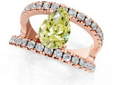 Rose gold Fancy Yellow Pear  Solitaire Split Shank Pave Diamond Ring_49