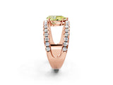 Rose gold Fancy Yellow Pear  Solitaire Split Shank Pave Diamond Ring_50