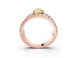 Rose gold Fancy Yellow Pear  Solitaire Split Shank Pave Diamond Ring_51