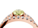 Rose gold Fancy Yellow Pear  Solitaire Split Shank Pave Diamond Ring_52
