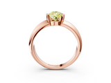 Rose gold Fancy Yellow Pear  Solitaire Tension Set Diamond Ring with Wide Band_40