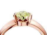 Rose gold Fancy Yellow Pear  Solitaire Tension Set Diamond Ring with Wide Band_41
