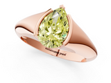 Rose gold Fancy Yellow Pear  Solitaire Tension Set Diamond Ring_21