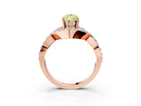 Rose gold Fancy Yellow Pear  Solitaire Twist Band Pavé Diamond Engagement Ring_35