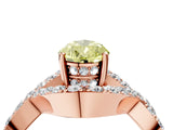 Rose gold Fancy Yellow Pear  Solitaire Twist Band Pavé Diamond Engagement Ring_36