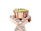 Rose gold Fancy Yellow Pear  Solitaire Twist Band Pavé Diamond Engagement Ring_37