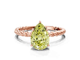 Rose gold Fancy Yellow Pear  Solitaire Twist Band Ring with Four-Prong Setting_68
