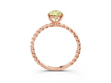 Rose gold Fancy Yellow Pear  Solitaire Twist Band Ring with Four-Prong Setting_71