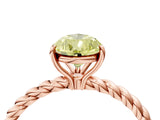 Rose gold Fancy Yellow Pear  Solitaire Twist Band Ring with Four-Prong Setting_72