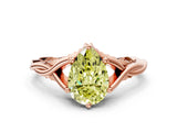 Rose gold Fancy Yellow Pear  Solitaire Twist Band Six-Prong Setting 1