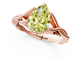 Rose gold Fancy Yellow Pear  Solitaire Twist Band Six-Prong Setting 2