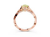 Rose gold Fancy Yellow Pear  Solitaire Twist Band Six-Prong Setting 4