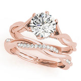 Rose gold Fancy Yellow Pear  Solitaire Twist Band Six-Prong Setting 6