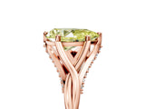 Rose gold Fancy Yellow Pear  Solitaire Twist Band Six-Prong Setting