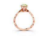 Rose gold Fancy Yellow Pear  Solitaire Twist Band with Leaf Prong Setting 4