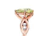 Rose gold Fancy Yellow Pear  Solitaire Twist Band with Leaf Prong Setting
