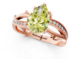 Rose gold Fancy Yellow Pear  Solitaire Twist Band with Pavé Accents and Four-Prong Setting_20
