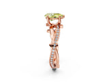 Rose gold Fancy Yellow Pear  Solitaire Twist Band with Pavé Accents and Four-Prong Setting_21