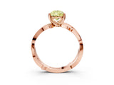 Rose gold Fancy Yellow Pear  Solitaire Twist Band with Pavé Accents and Four-Prong Setting_22