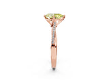 Rose gold Fancy Yellow Pear  Solitaire Twist Band with Pavé Diamonds and Four-Prong Setting_74