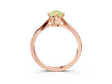 Rose gold Fancy Yellow Pear  Solitaire Twist Band with Pavé Diamonds and Four-Prong Setting_75