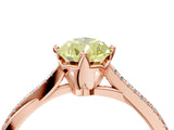 Rose gold Fancy Yellow Pear  Solitaire Twist Band with Pavé Diamonds and Four-Prong Setting_76