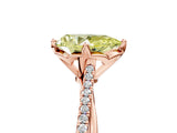 Rose gold Fancy Yellow Pear  Solitaire Twist Band with Pavé Diamonds and Four-Prong Setting_77
