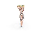 Rose gold Fancy Yellow Pear  Solitaire Twist Band with Pavé Setting and Four-Prong Setting_49