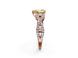 Rose gold Fancy Yellow Pear  Solitaire Twist Band with Pavé Setting and Four-Prong Setting_50