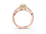 Rose gold Fancy Yellow Pear  Solitaire Twist Band with Pavé Setting and Four-Prong Setting_52