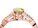 Rose gold Fancy Yellow Pear  Solitaire Twist Band with Pavé Setting and Four-Prong Setting_53