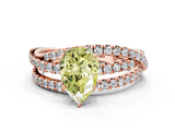 Rose gold Fancy Yellow Pear  Solitaire Twist Band with Pavé Setting and Four-Prong Setting_94
