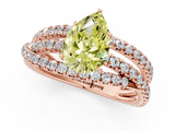 Rose gold Fancy Yellow Pear  Solitaire Twist Band with Pavé Setting and Four-Prong Setting_95