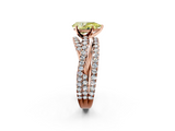 Rose gold Fancy Yellow Pear  Solitaire Twist Band with Pavé Setting and Four-Prong Setting_96