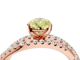 Rose gold Fancy Yellow Pear  Solitaire Twist Band with Pavé Setting and Four-Prong Setting_98