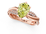 Rose gold Fancy Yellow Pear  Solitaire Twist Band with Pave Prong Setting_60
