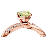 Rose gold Fancy Yellow Pear  Solitaire Twist Band with Pave Prong Setting_63