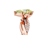 Rose gold Fancy Yellow Pear  Solitaire Twist Band with Pave Prong Setting_64