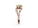 Rose gold Fancy Yellow Pear  Solitaire Twist Band with Pave Set Diamonds and Four-Prong Setting_109