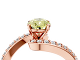 Rose gold Fancy Yellow Pear  Solitaire Twist Band with Pave Set Diamonds and Four-Prong Setting_111