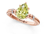 Rose gold Fancy Yellow Pear  Solitaire Twisted Band Prong Set Engagement Ring_62