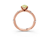 Rose gold Fancy Yellow Pear  Solitaire Twisted Band Prong Set Engagement Ring_64
