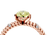 Rose gold Fancy Yellow Pear  Solitaire Twisted Band Prong Set Engagement Ring_65