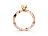 Rose gold Fancy Yellow Pear  Solitaire Twisted Band with Bead Prong Setting_381