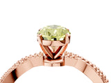 Rose gold Fancy Yellow Pear  Solitaire Twisted Band with Bead Prong Setting_382