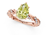 Rose gold Fancy Yellow Pear  Solitaire Twisted Band with Pavé Accents and Four-Prong Setting_4
