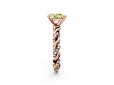 Rose gold Fancy Yellow Pear  Solitaire Twisted Band with Pavé Accents and Four-Prong Setting_5