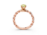 Rose gold Fancy Yellow Pear  Solitaire Twisted Band with Pavé Accents and Four-Prong Setting_6