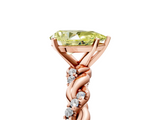 Rose gold Fancy Yellow Pear  Solitaire Twisted Band with Pavé Accents and Four-Prong Setting_8