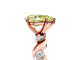 Rose gold Fancy Yellow Pear  Solitaire Twisted Band with Prong Setting 1